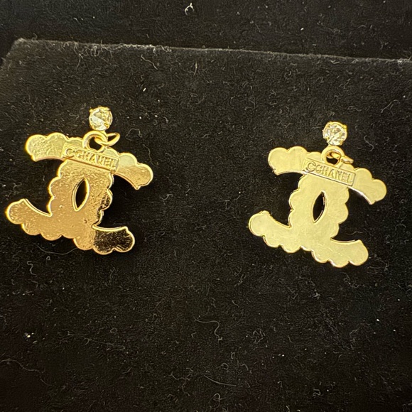 CHANEL Gold Crystal Earrings - Picture 2 of 2